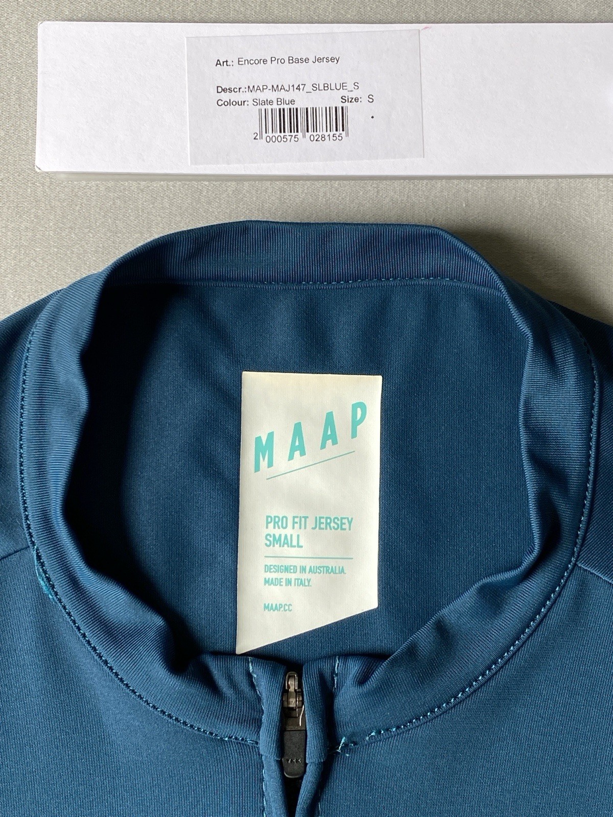 MAAP Encore Pro Base Short-Sleeve Cycling Jersey-Men S-Slate Blue-Made in Italy