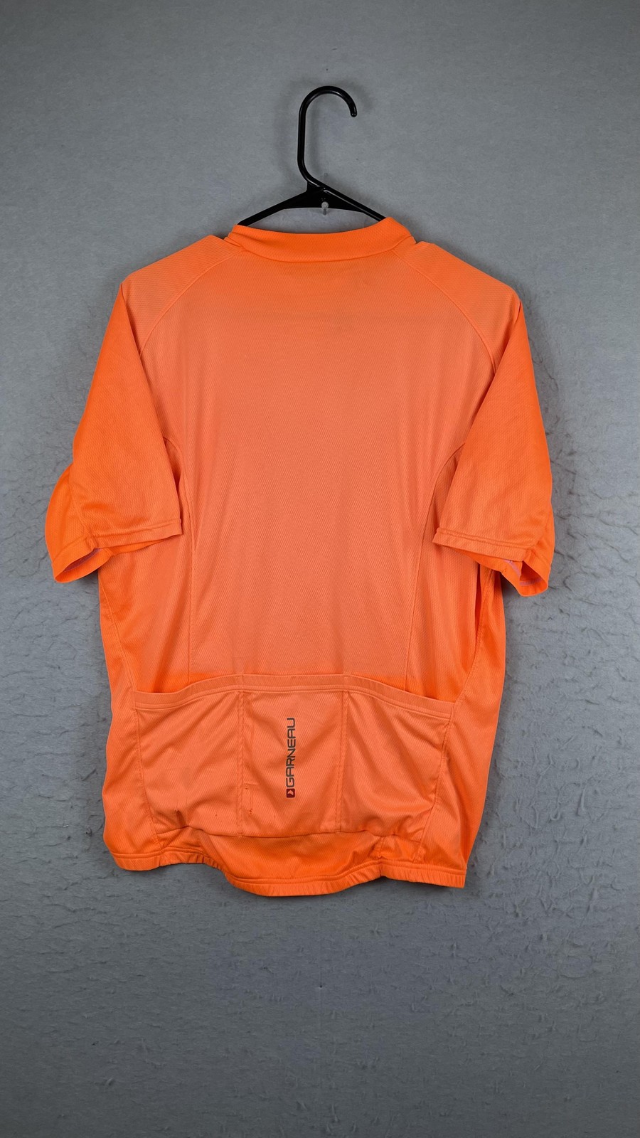 Louis Garneau Cycling Jersey Mens Large Orange 1/4 Zip Short Sleeve Bike Shirt