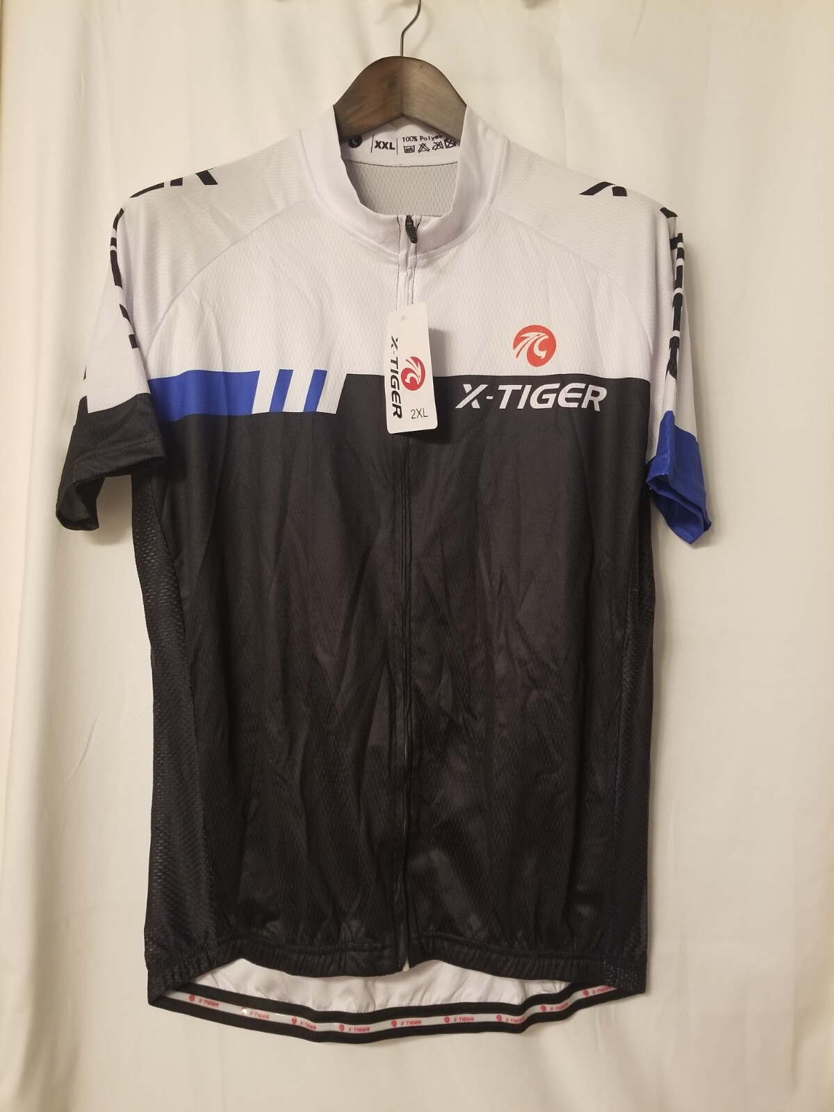 NWT X-TIGER Men’s Size 2XL XXL Full Zip Biking Cycling Shirt 100% Polyester