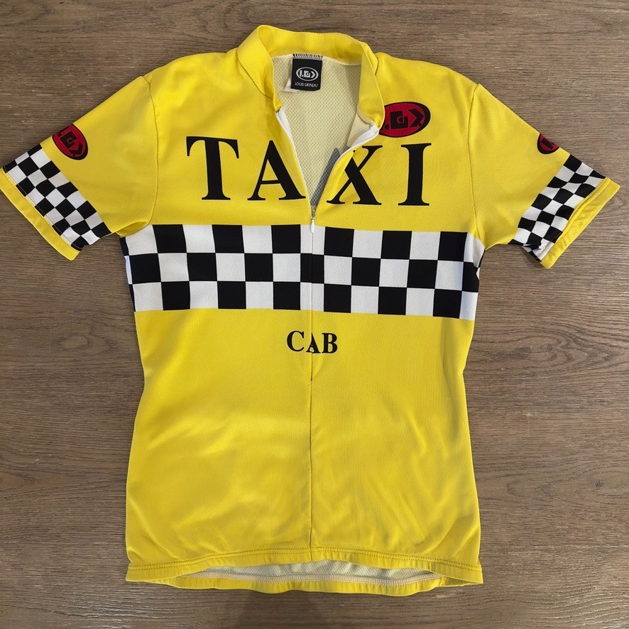 Louis Garneau Yellow & Black Checkered NYC “TAXI CAB” Cycling Jersey-Size Small