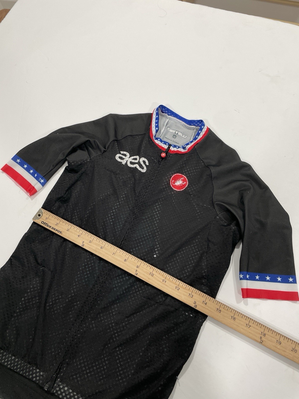 rare Castelli USA Natl Champ Stripes AES Cycling Jersey Black Men’s Medium