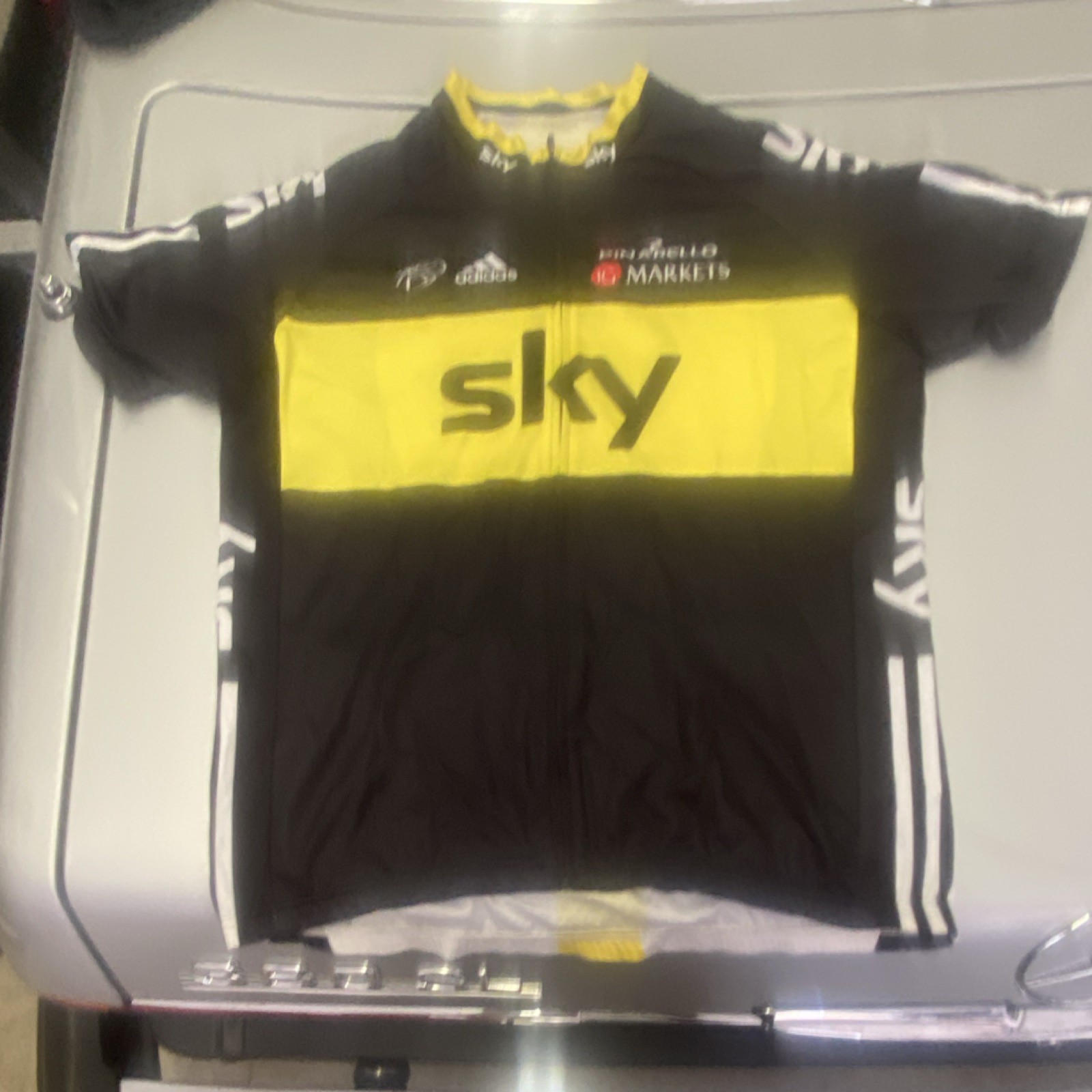 Cycling Jersey bib shorts set Men’s Black Yellow Full Zip Collared unbranded