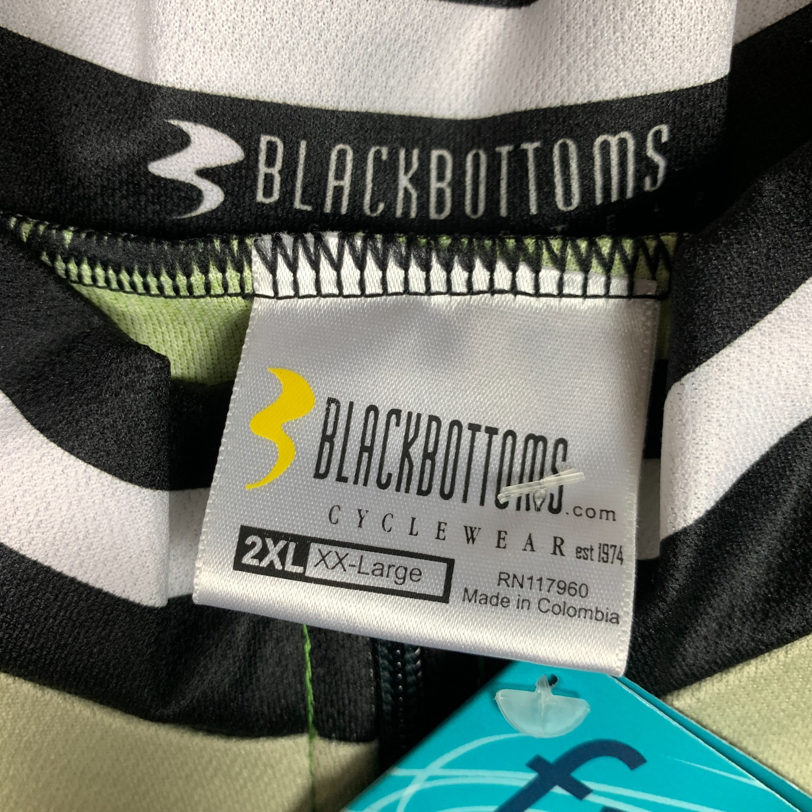 BlackBottoms Cycling Jersey Men’s 2XL XXL Green Tan Club Cut NWT NEW