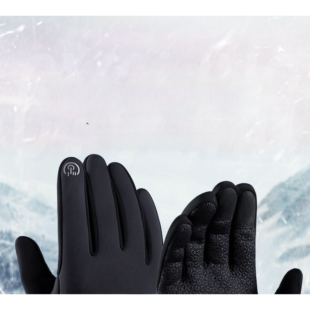 Screen Compatible Winter Cycling Gloves with Fleece Lining Waterproof Windproof