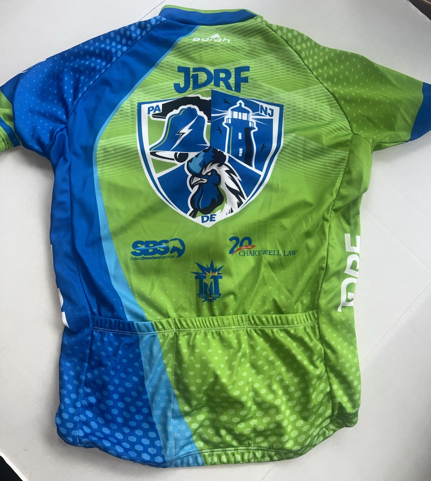 Hincapie Full Zip Mens L Cycling Jersey 2022 JDRF Logo 3-Pockets PA/NJ/DE Region