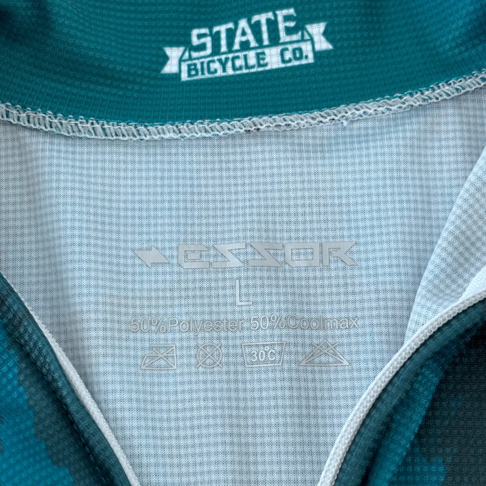 State Bicycle Co Cycling Jersey Mens L Blue Green Essor Leaf Graphic Bike Shirt