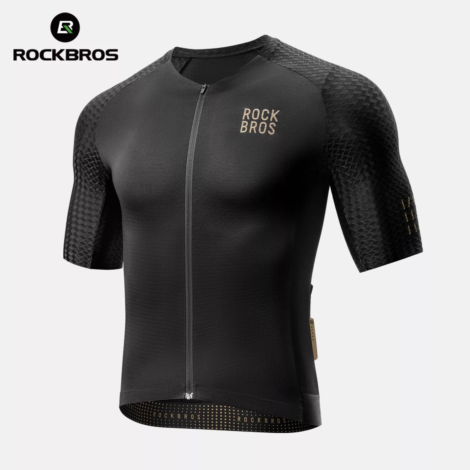 ROCKBROS Men’s Cycling Jersey Short Sleeve MTB Road Bike Shirt Pocket Quick Dry