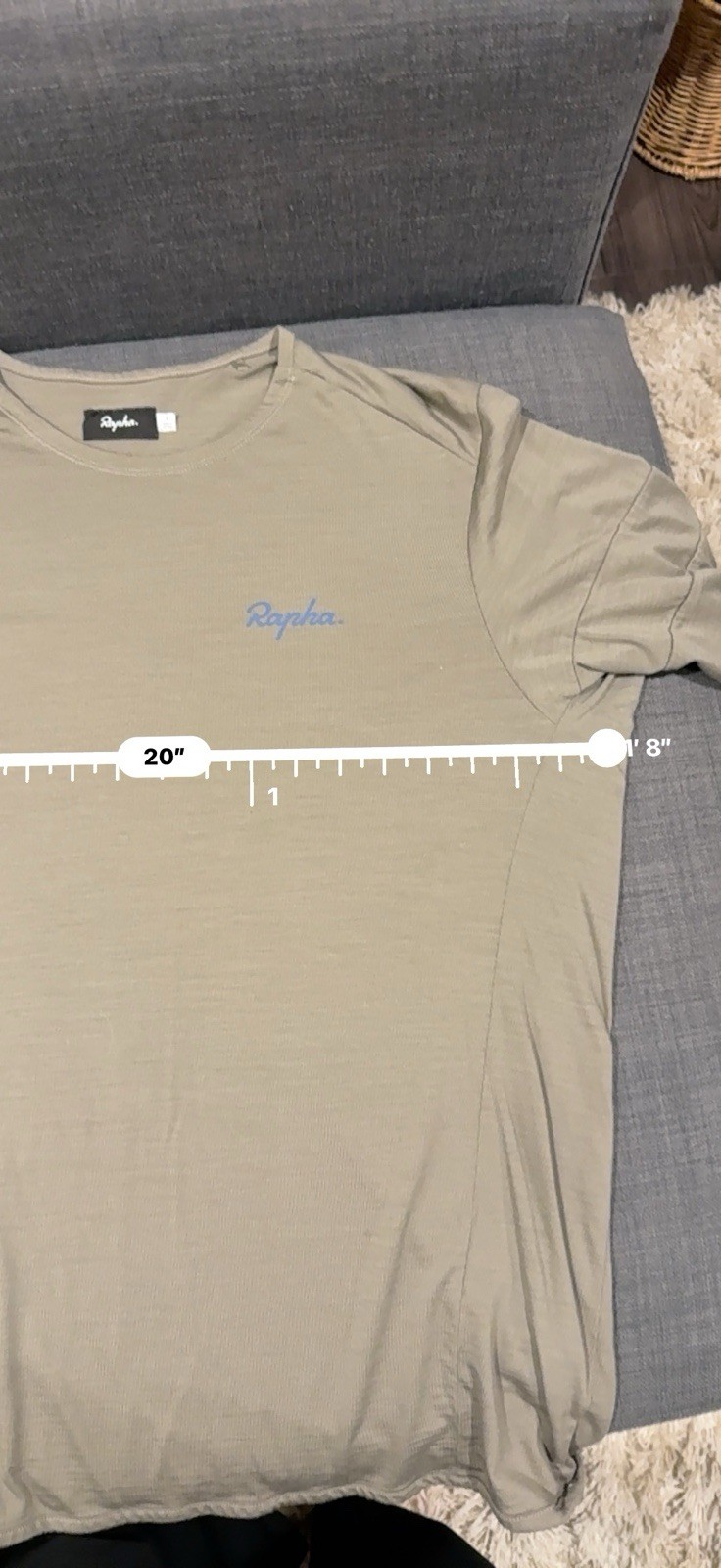 Rapha Men’s Gray Cycling T-Shirt L Lightweight Wool blend Jersey Crew Neck Shirt