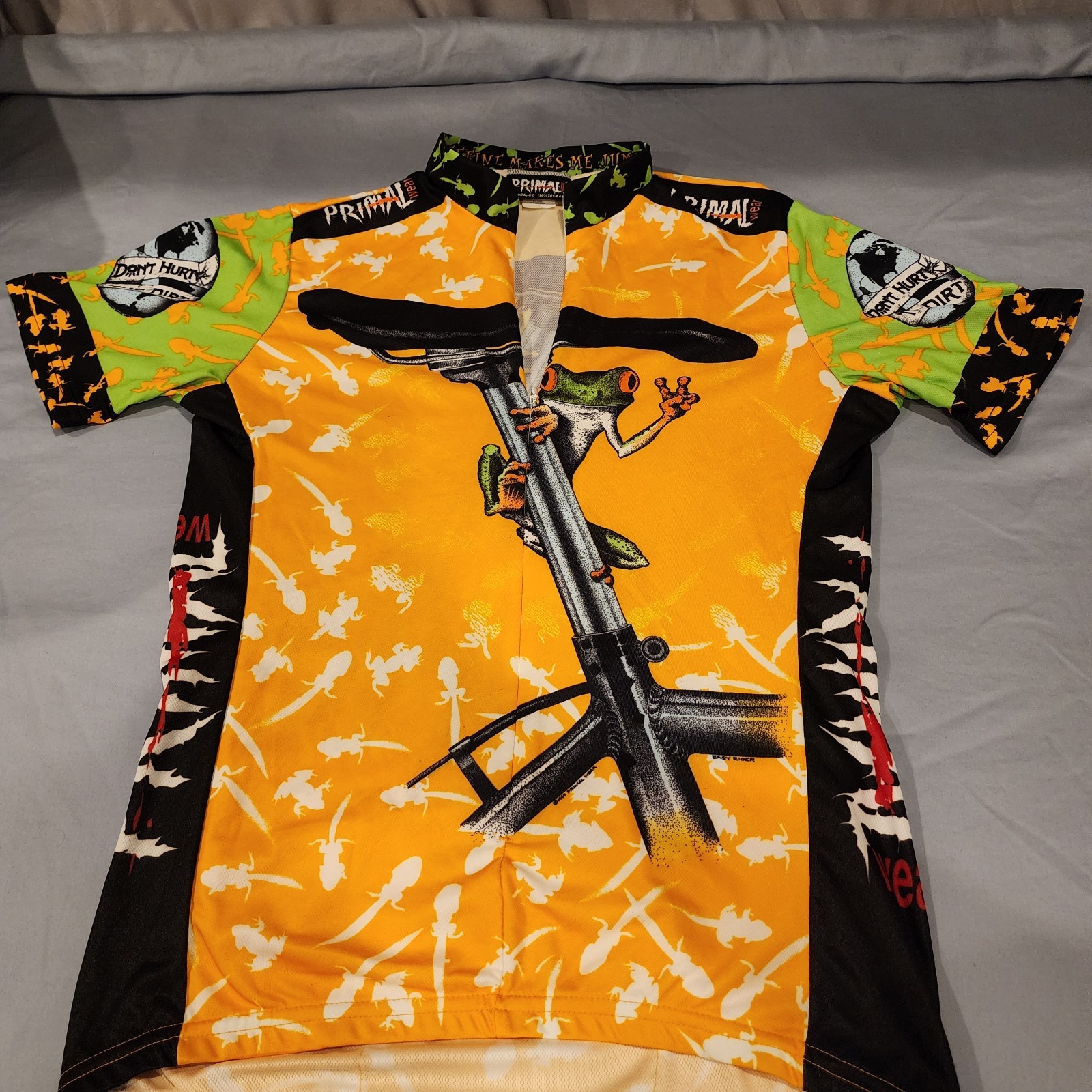 Primal Wear Frog AOP Cycling Bicycle Jersey Shirt USA Colorful Bright Colorful