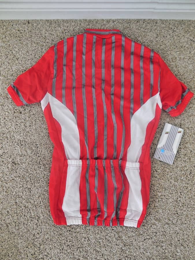 SEB Red Cycling Jersey NEW Medium 1980s Vintage Moser Signature Italy