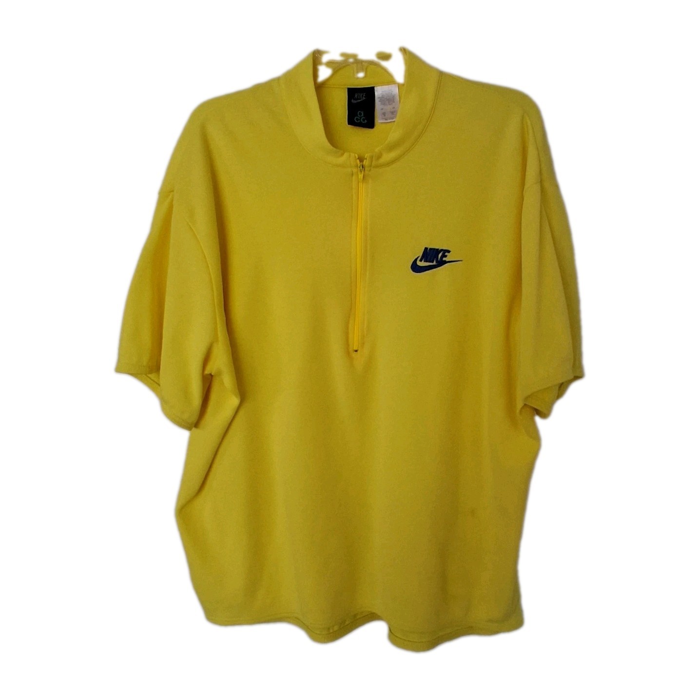 Vintage Nike ACG Cycling Jersey Men’s XL Yellow Biking Shirt Poly Cotton READ