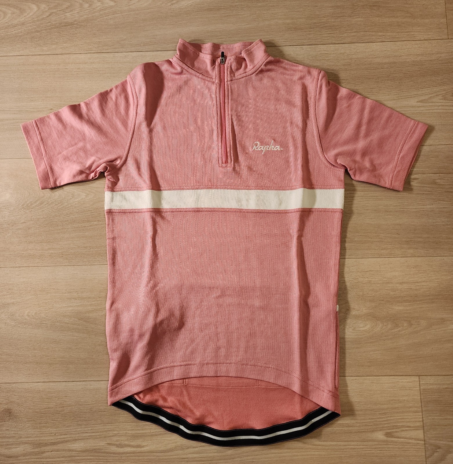 Rapha Club Jersey Pink White Size Medium Wool Polyester Short Sleeve Cycling