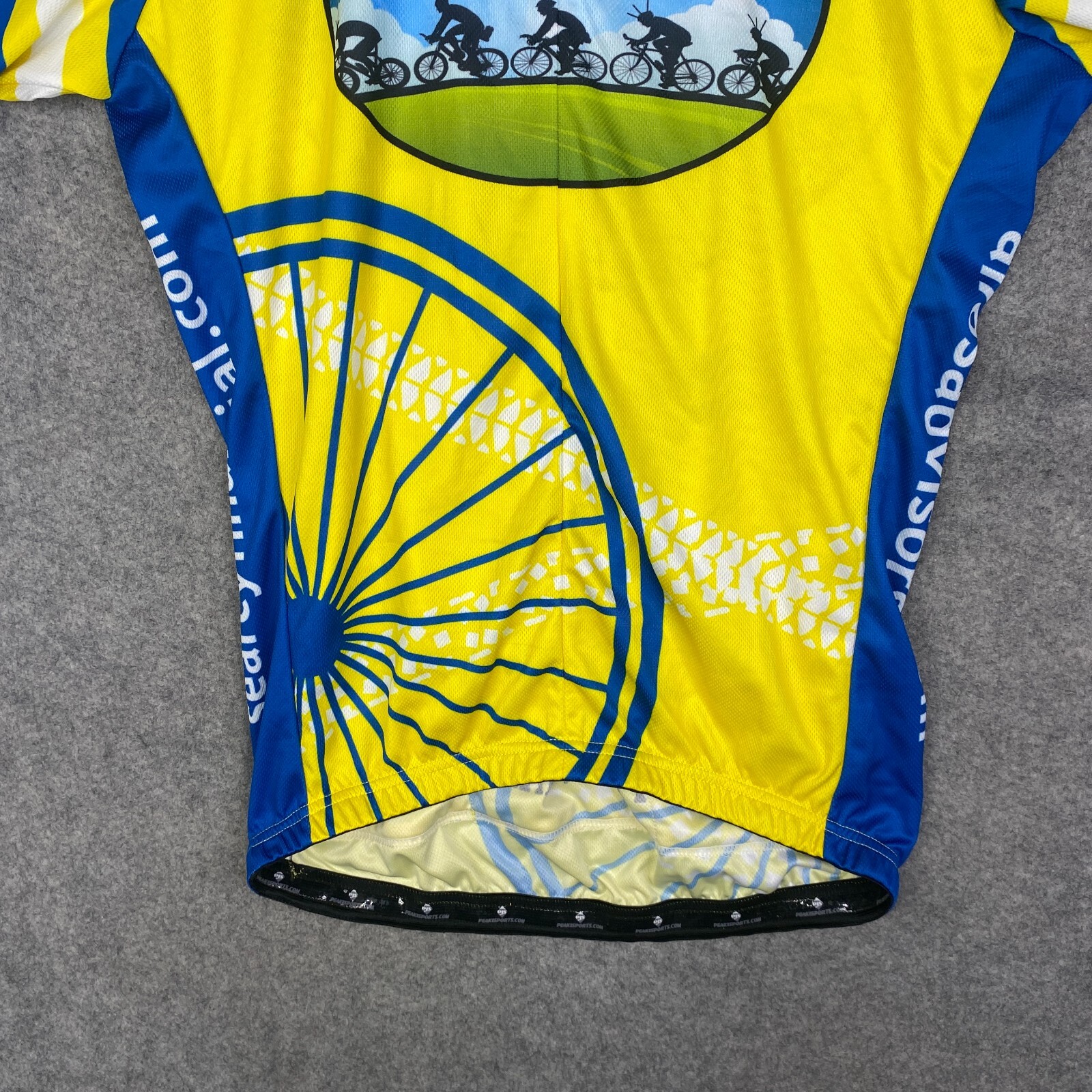Peak 1 Sports Cycling Jersey 1/2 Zip Men’s Medium Searcy Spinner Yellow