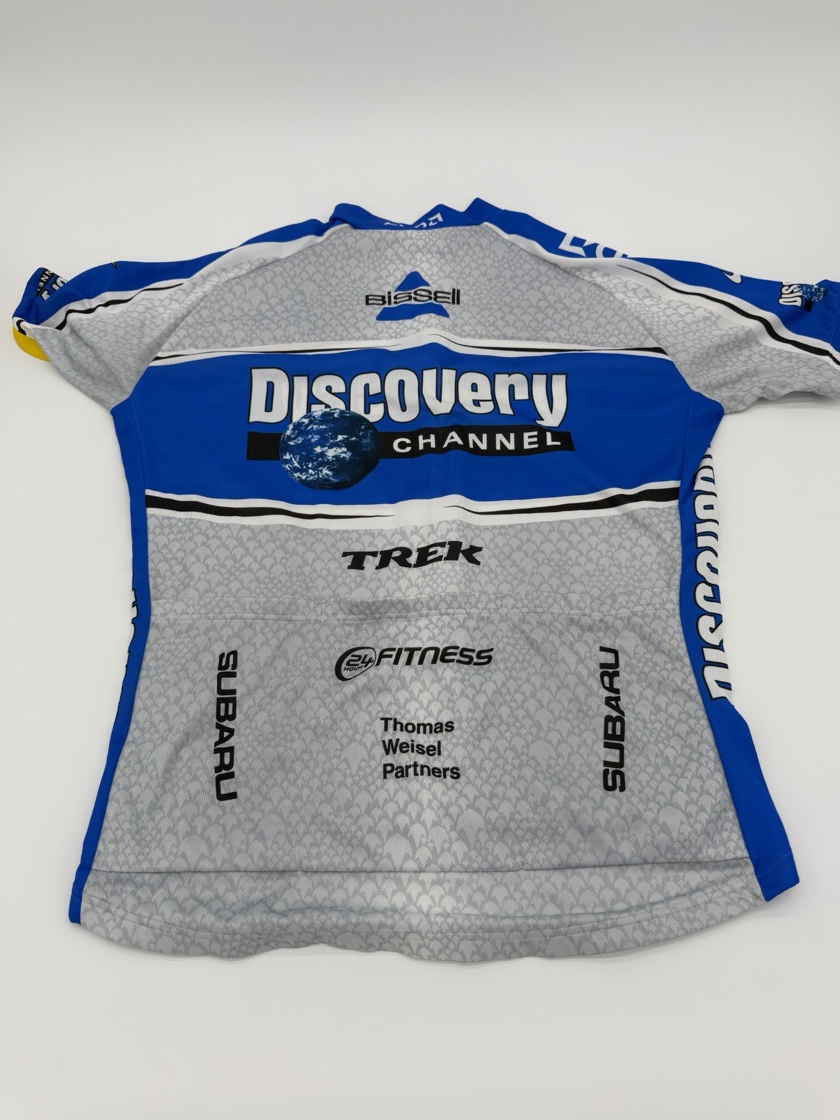 NIKE CYCLING JERSEY DISCOVERY CHANNEL SHORT SLEEVE ZIP MENS XL ITALY EUC
