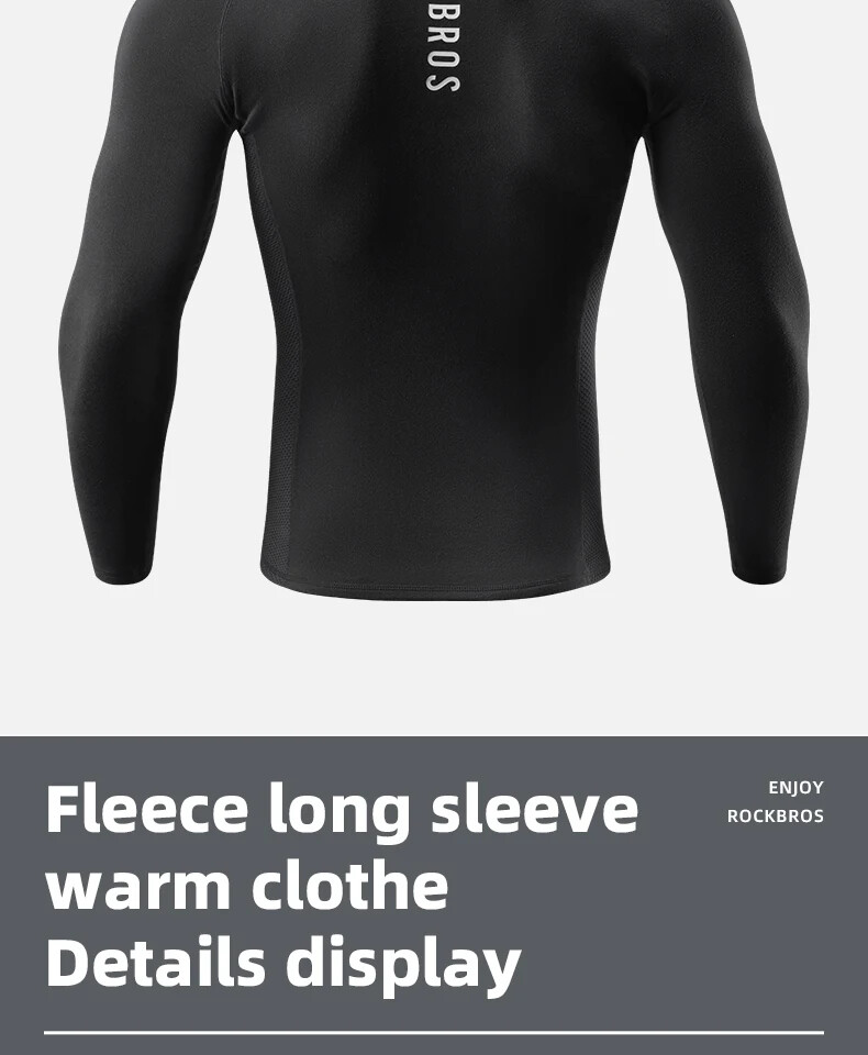 ROCKBROS Winter Cycling Base Layers Absorb Sweat Breathable Fleece Bicycle Shirt