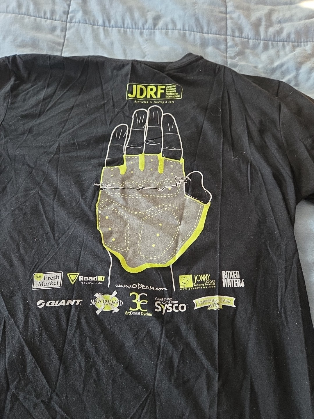 ODRAM One Day Ride Across Michigan 2 T Shirts Large black and orange