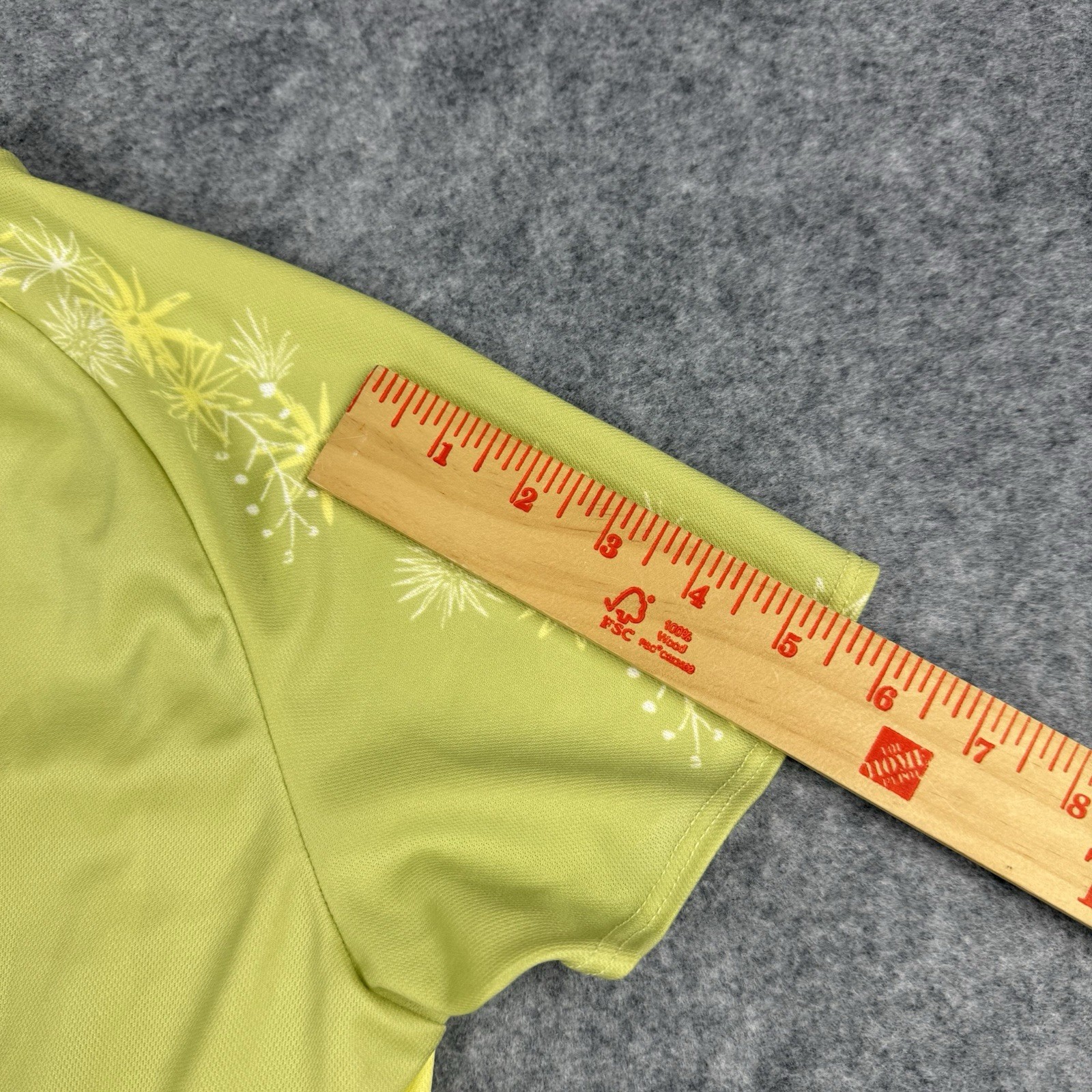 Women’s REI Yellow Floral Cycling Jersey Size Medium M Front Zip Short Sleeve