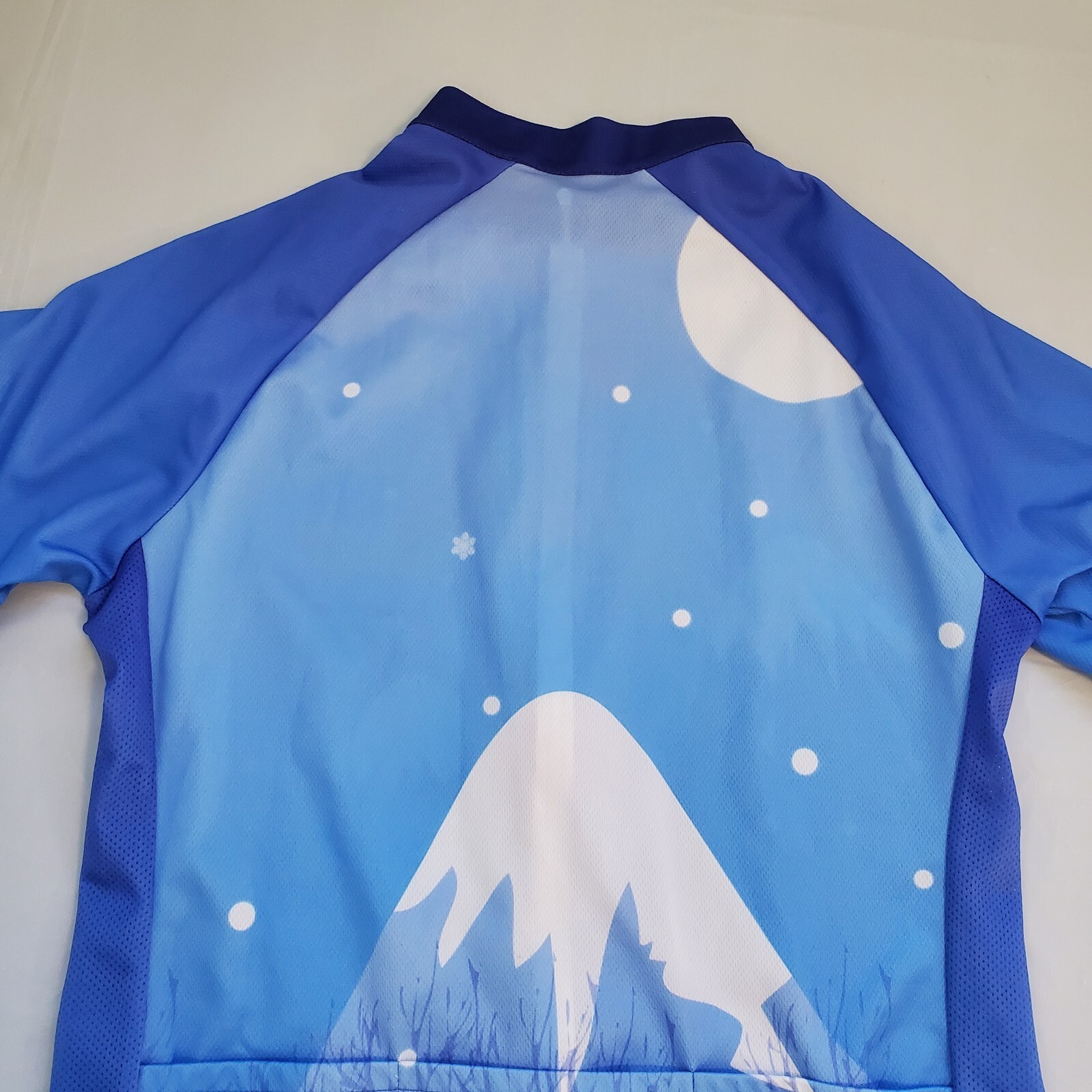 Scudopro Womens XL Cycling JerseyShirt Blu Mesh Sides Back Pockets Made in USA