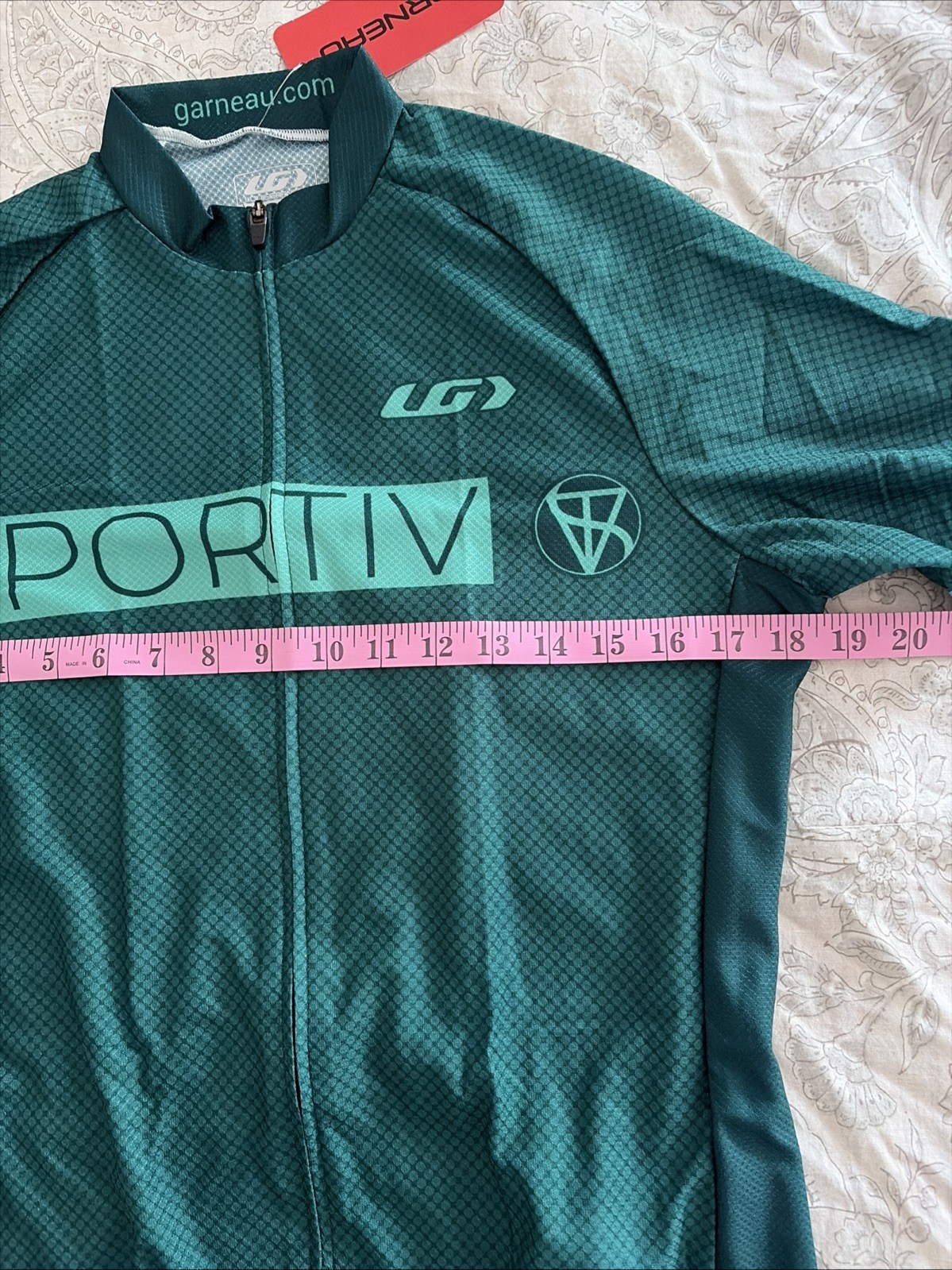 NWT! Men’s XS LOUIS GARNEAU Full Zip Short Sleeve Cycling Sportiv Jersey Green