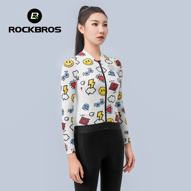 ROCKBROS Women Spring Autumn Cycling Jersey Long Sleeve MTB Road Bike Tops
