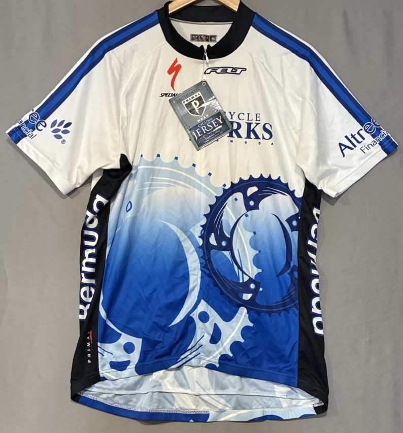 PRIMAL Men’s Cycle BICYCLE Jersey XL Bicycle Works Bermuda 1/4 Zip Pocket NWT