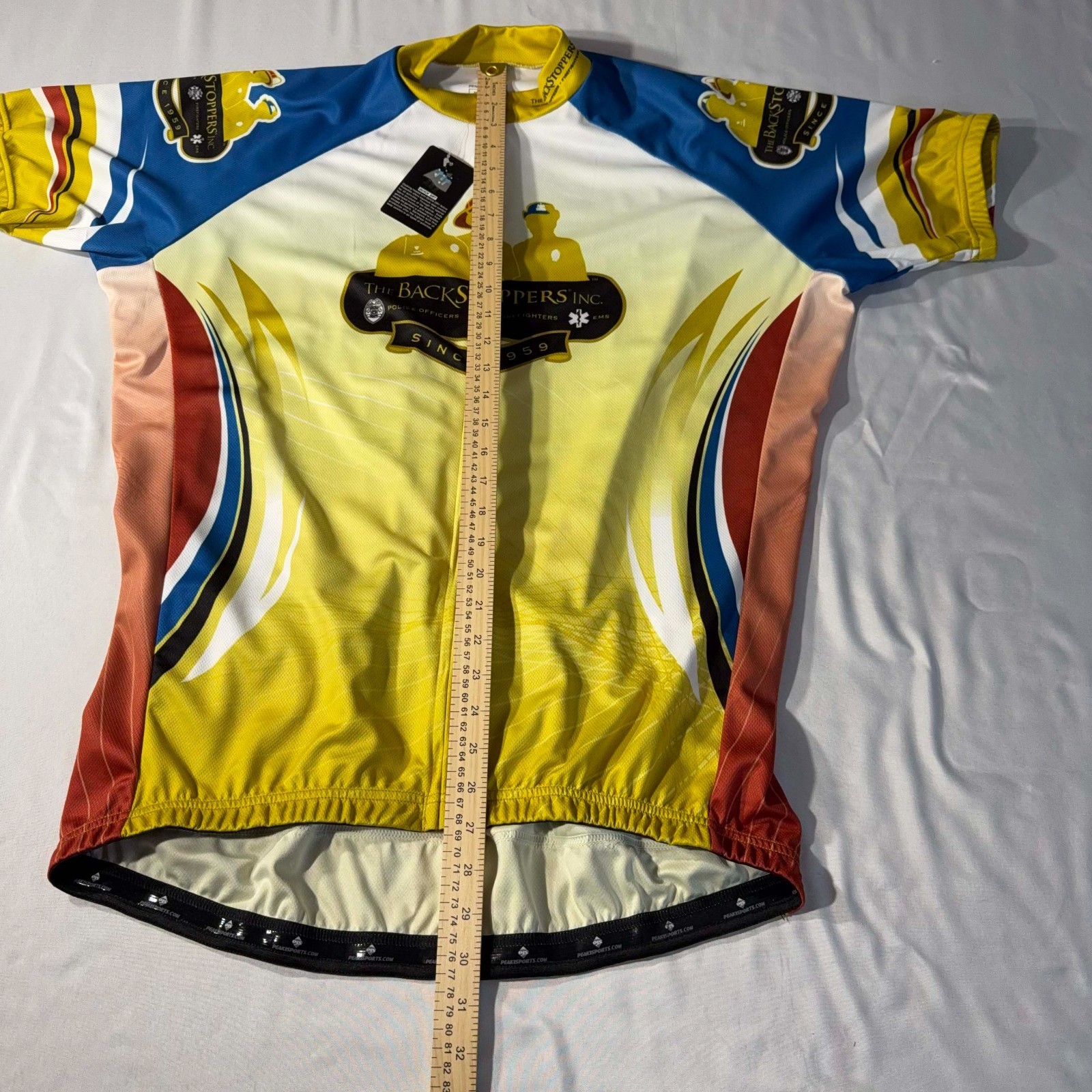 Peak 1 Sports BackStoppers Cycling Jersey Shirt Full Zip Size Mens 2XL NWT