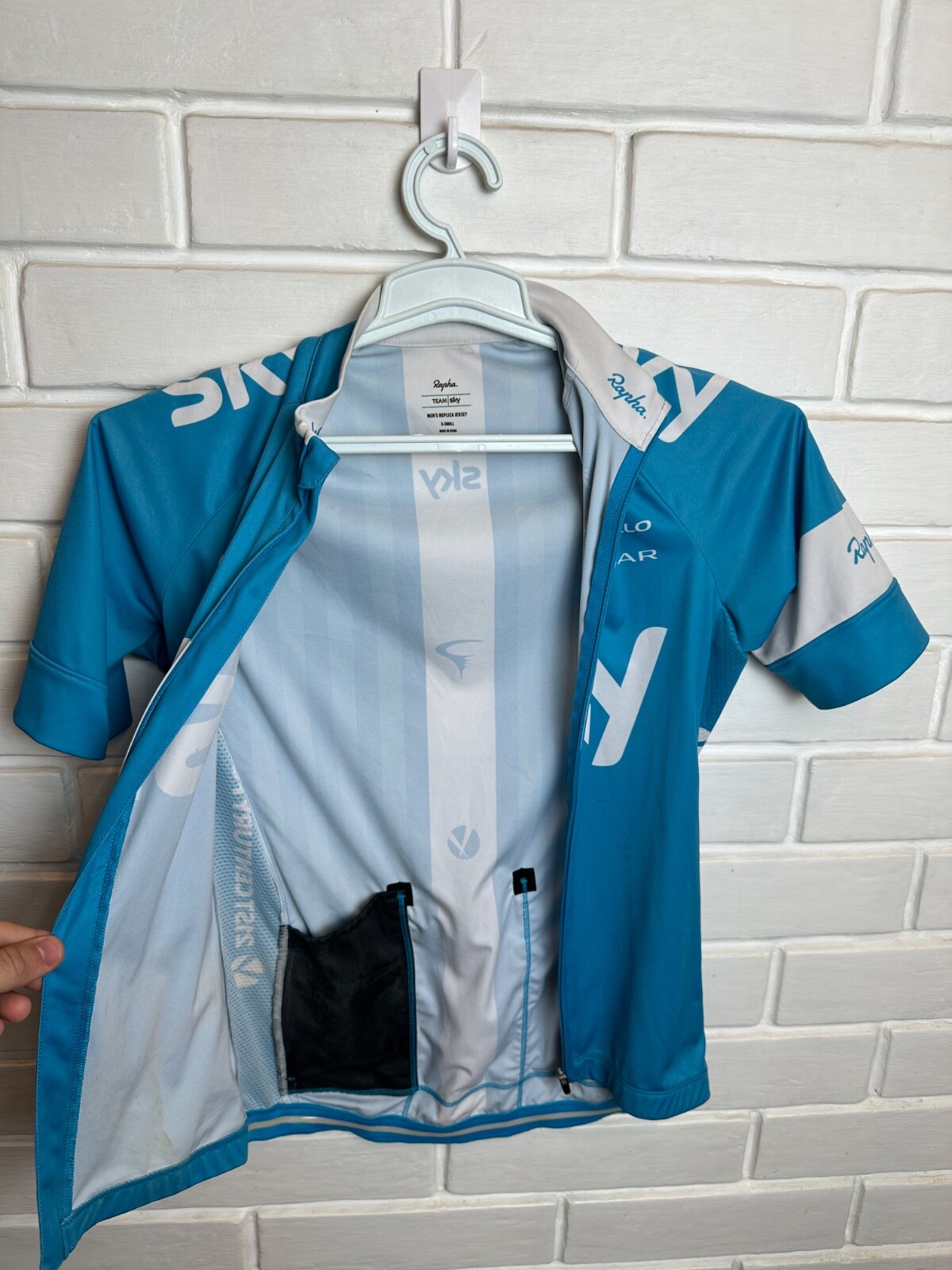 Rapha Team Sky Cycling Jersey Size Xs Blue Very Rare Made In China
