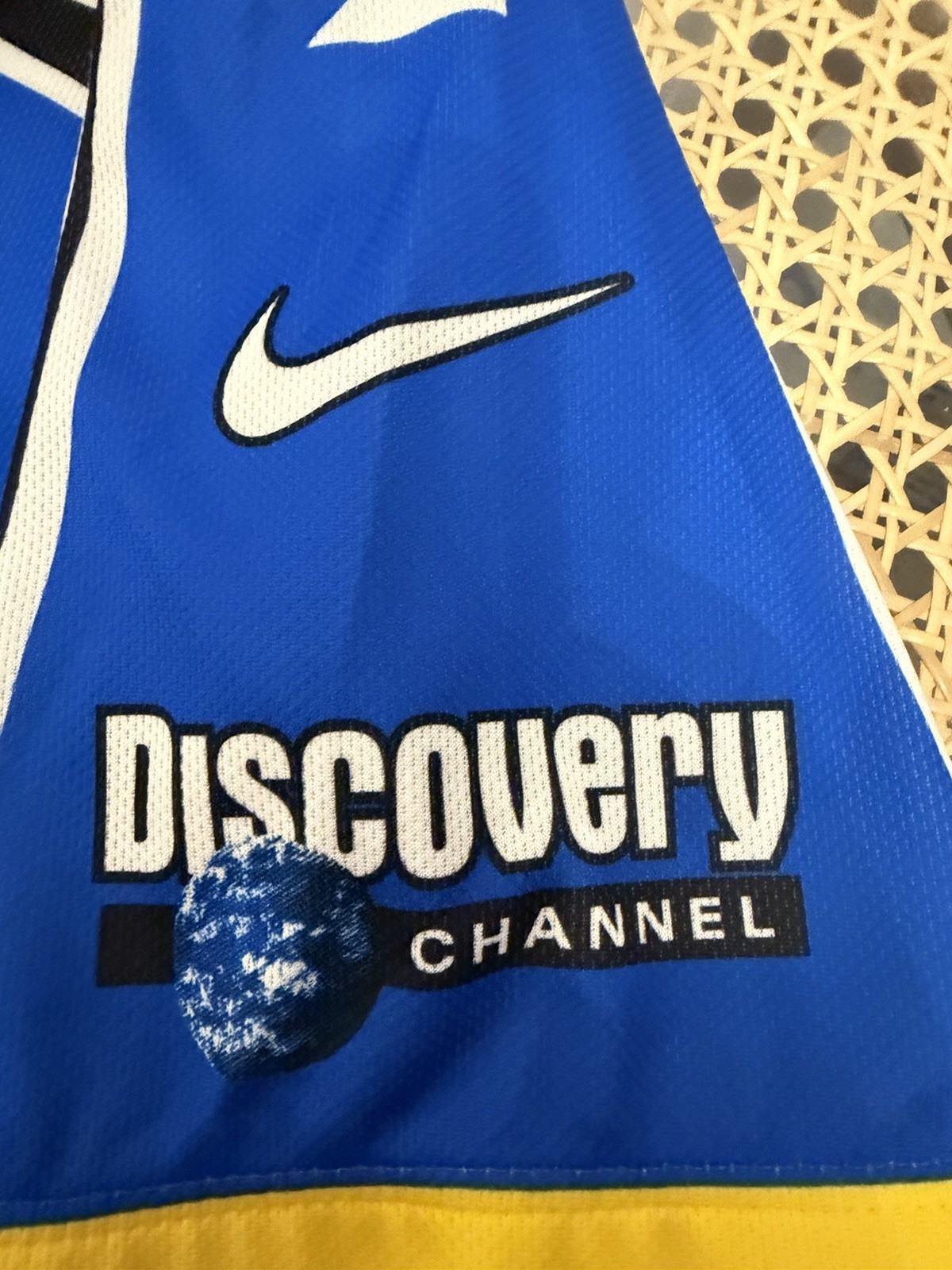 NIKE CYCLING JERSEY DISCOVERY CHANNEL SHORT SLEEVE ZIP MENS XL ITALY EUC