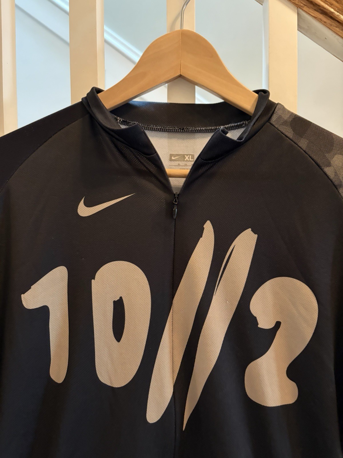 Nike Men’s Cycling Jersey XL Black/Gray/Yellow Graphic 1/2 Zip Pockets