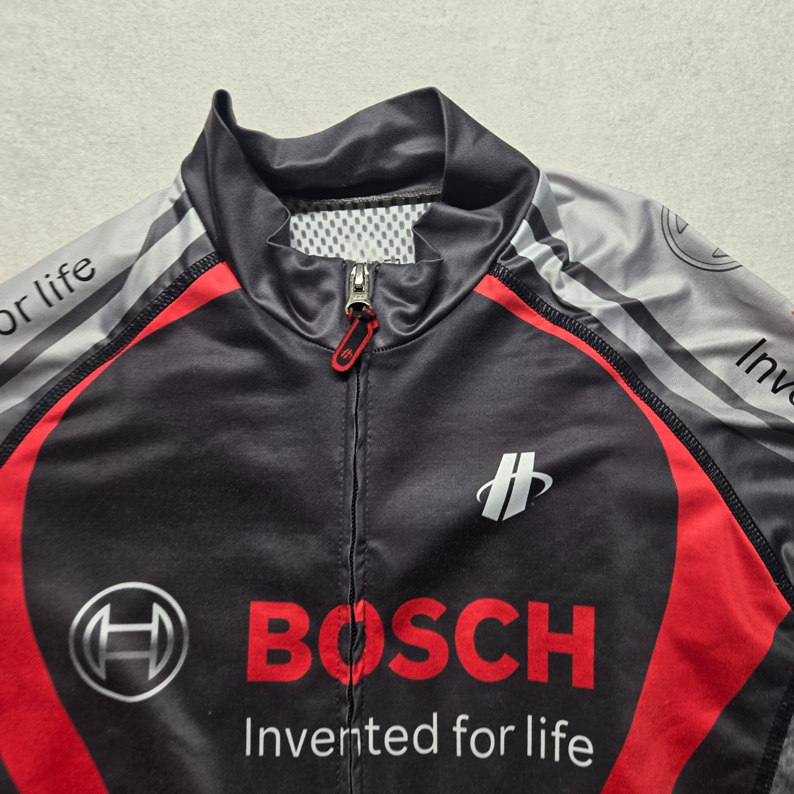 Bosch Cycling Jersey Stretch Shirt Full Zip Short Sleeve Adult Men’s S Small