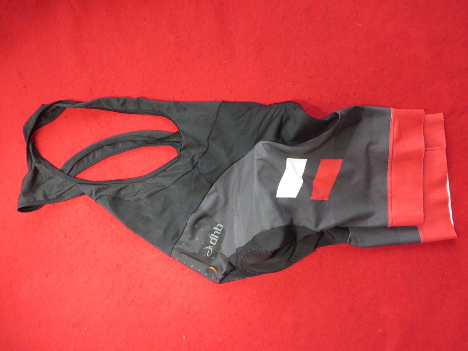 DHB Mens Cycling Jersey and Bib Short Set – UK design – Black/Red/White – XS