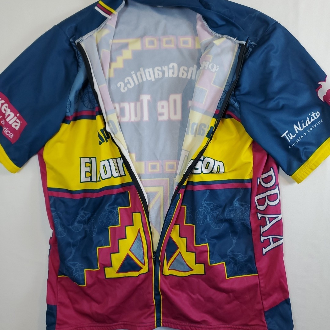 Vintage 90s Y2K Pearl Izumi El Tour De Tucson Cycling Jersey XL USA 3/4 Zip Top