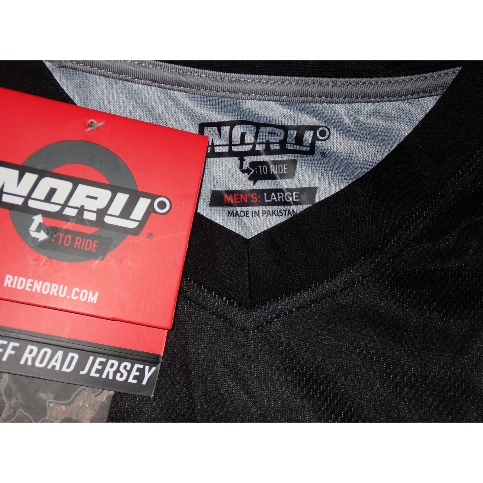NORU Men’s Sugo Off Road Jersey Black Large Motorcycle Motocross Performance