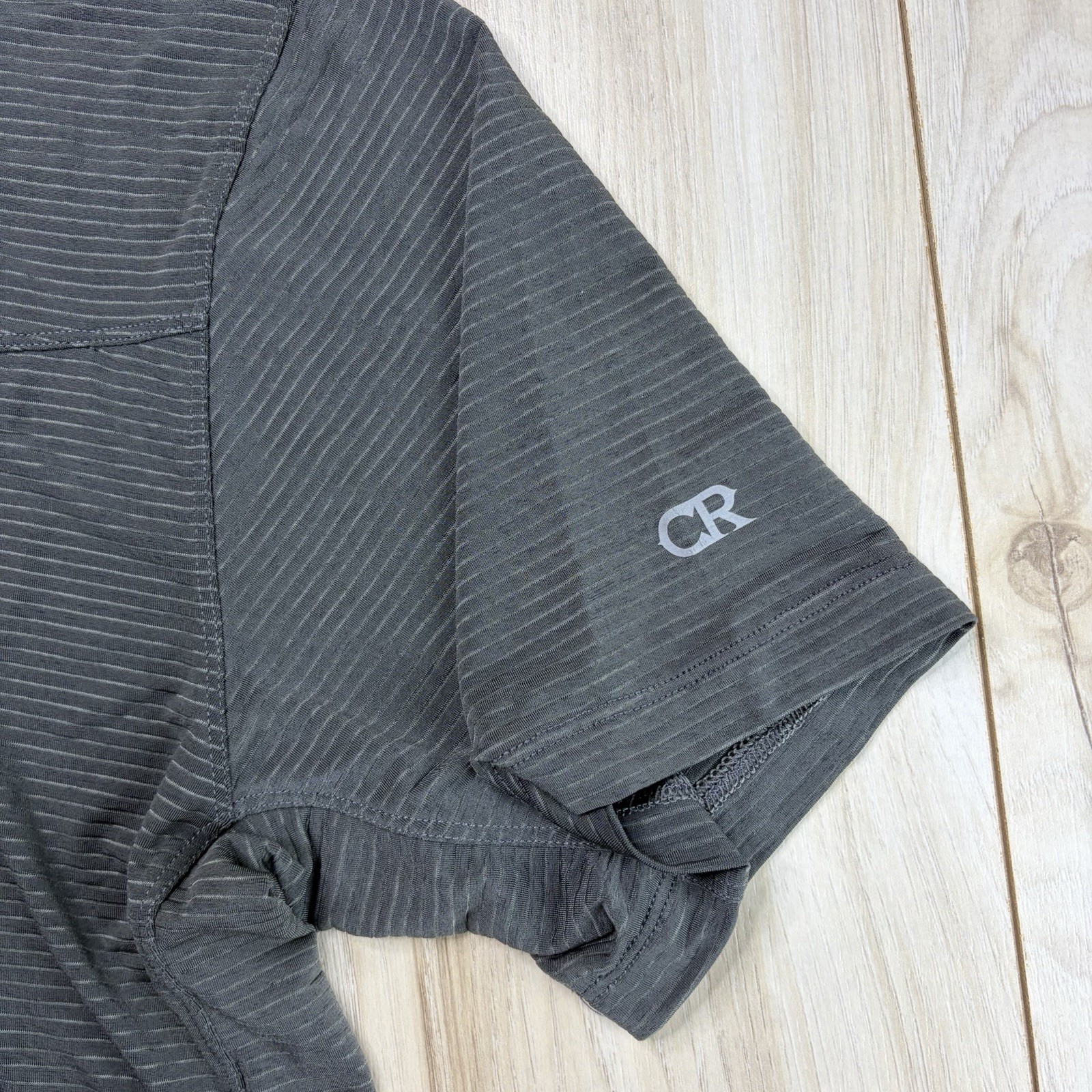 Club Ride Cycling Shirt Men Large Gray Polo 1/4 Zip Stretch Performance MTB Spin
