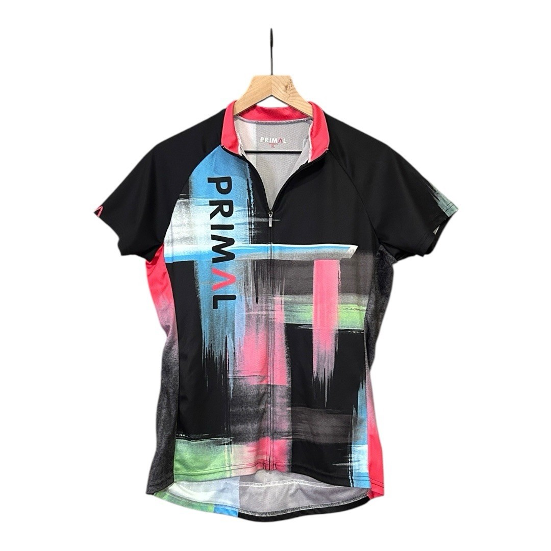 Primal Women’s Cycling Short Sleeve Full Zip Back Pockets Shirt Size XL