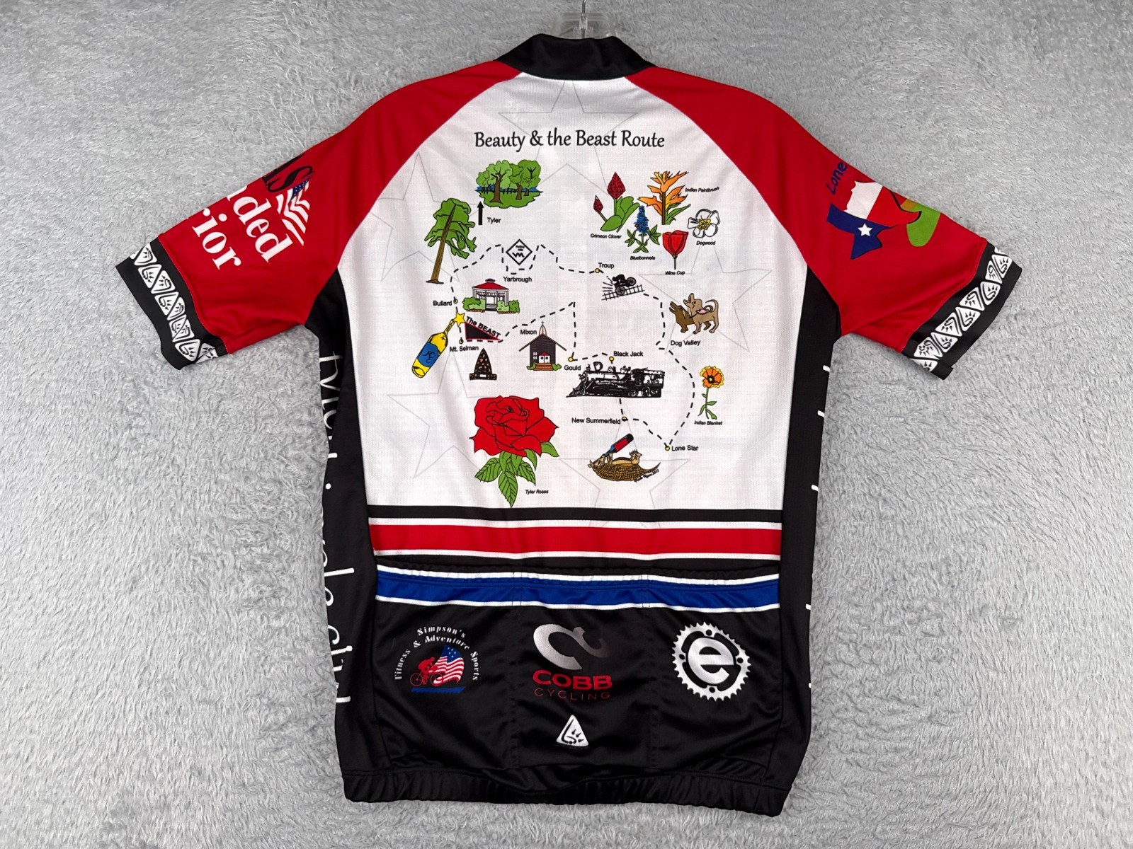 Code Cyling Jersey Adult Small Red Black Beauty And The Beast Freedom Ride