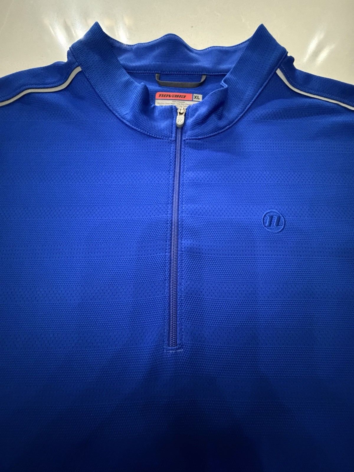Novara Blue XL Cycling Jersey 100% Polyester Short Sleeve 1/4 Zip Quick Dry