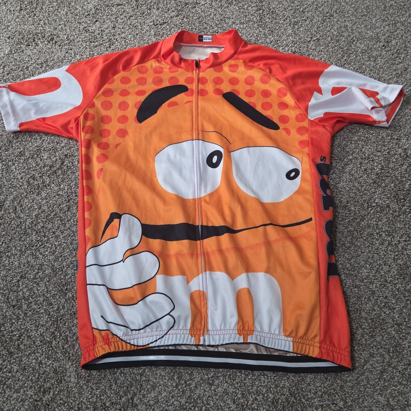 Mens XXL M&M’S Cycling Team Jersey cycling Short Sleeve jersey Bicycle Orange