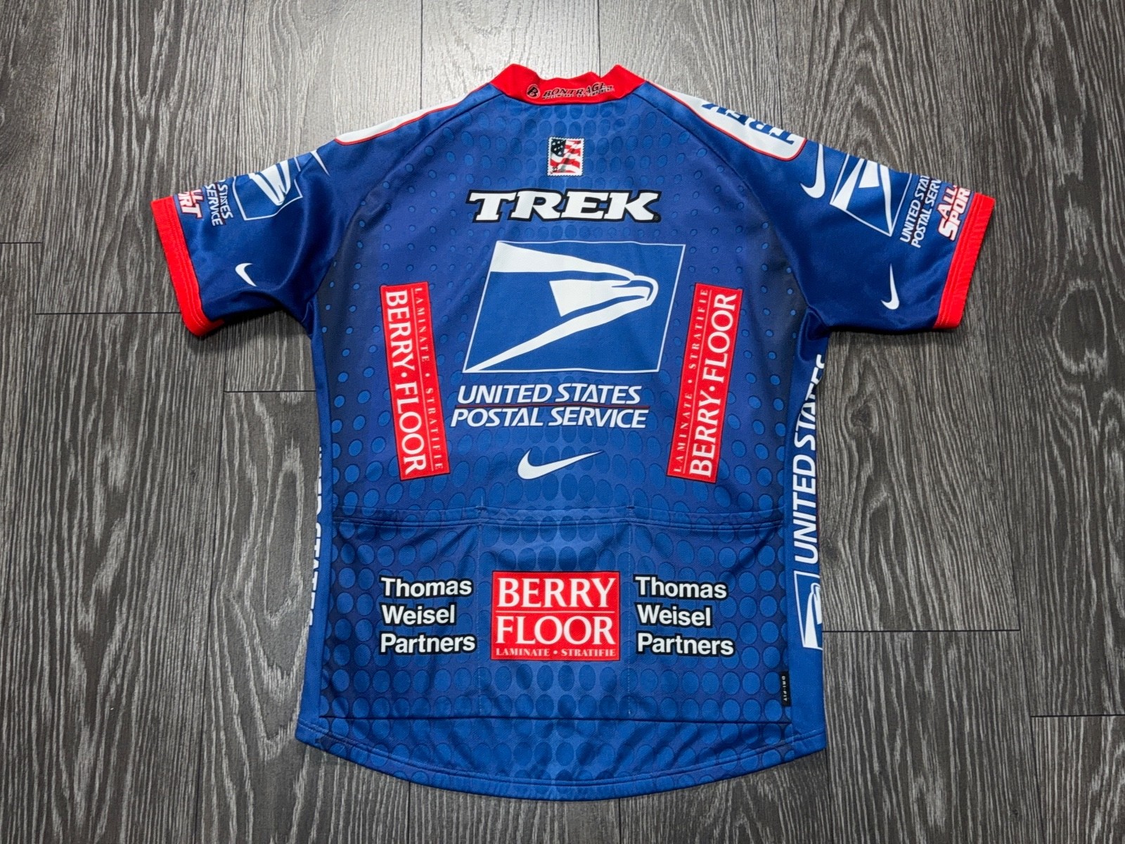 Mens Nike USPS Unites States Postal Visa Subaru Cycling Jersey Shirt Zip Size XL