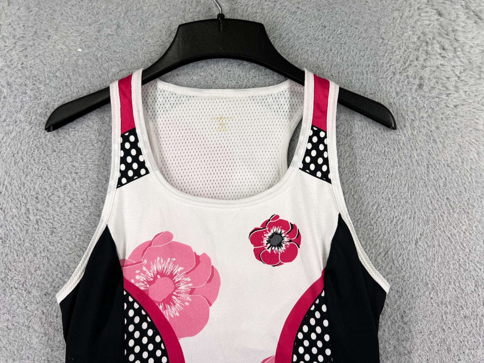 Sheebeest Cycling Jersey Girls Medium White Pink Floral Tank Sleeveless Pockets