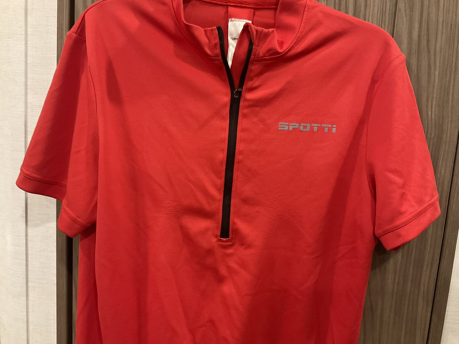 SPOTTI Mens Short Sleeve ZIP Neck Bicycle Shirt Some Wear/spots See Photo Large