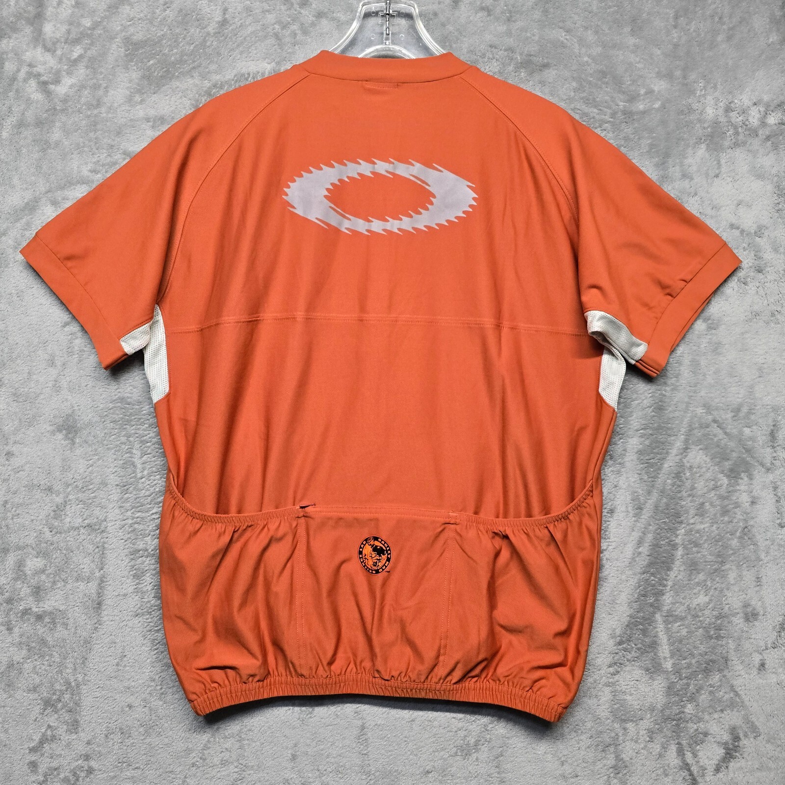 Oakley Software Mad Science Lab Mens Large Orange Cycling Jersey Shirt 1/2 Zip