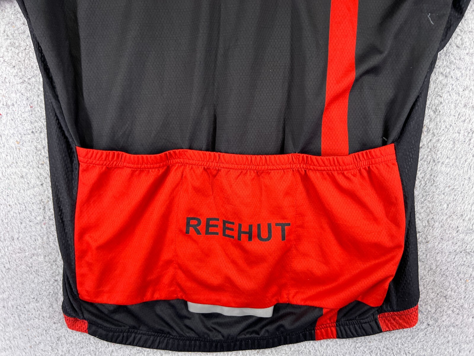 Reehut Cycling Jersey Adult Extra Large Black Red Full Zip 100% Polyester Pocket