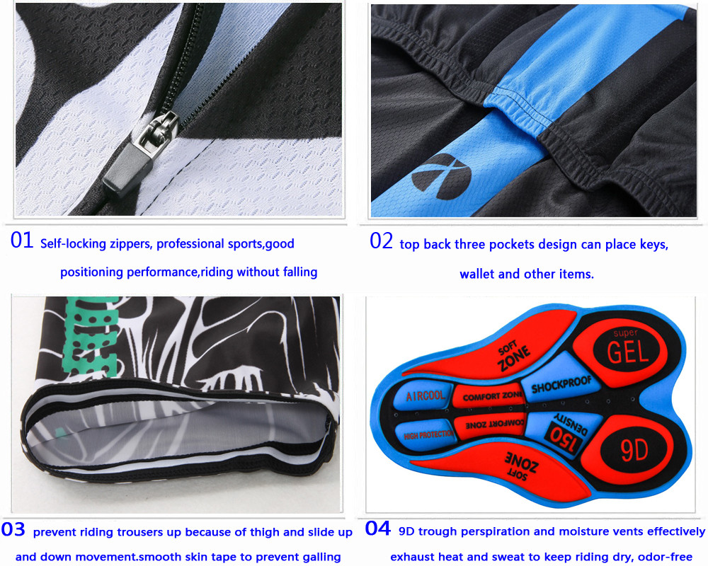 Mens Team Bicycle Jersey Bib Shorts Suit Cycling Jersey Cycling Bib Shorts Kit