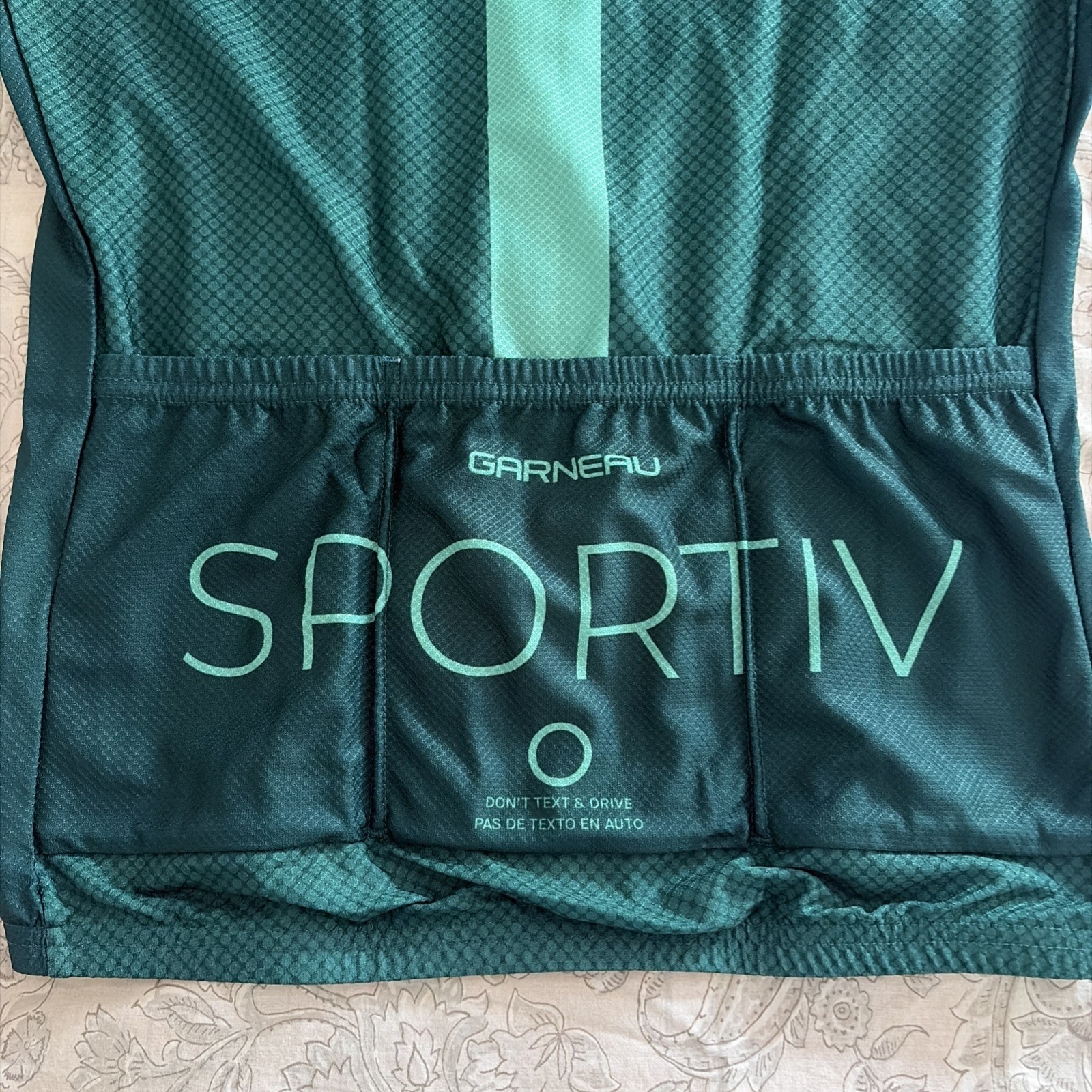 NWT! Men’s XXS LOUIS GARNEAU Full Zip Short Sleeve Cycling Sportiv Jersey Green