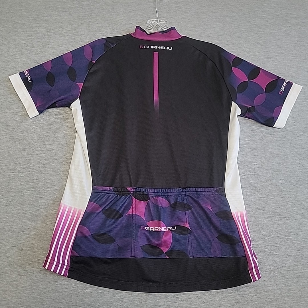 Louis Garneau Women’s XL Cycling Jersey Shirt Top Black White Pink Purple Navy