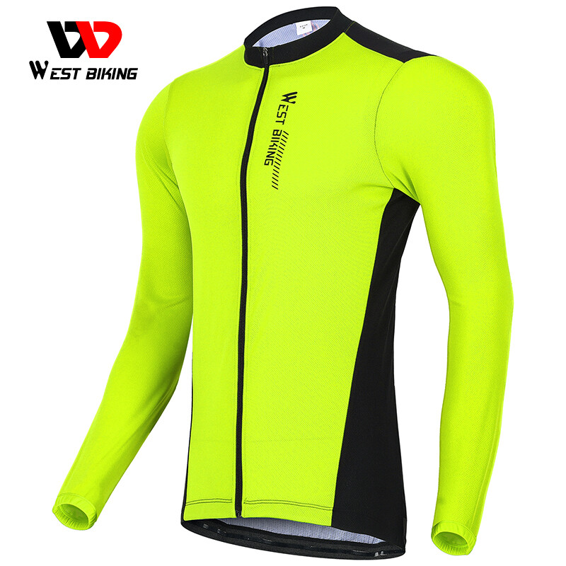 WEST BIKING Men Pro Cycling Jersey Long Sleeve Breathable Sports Coat Jacket