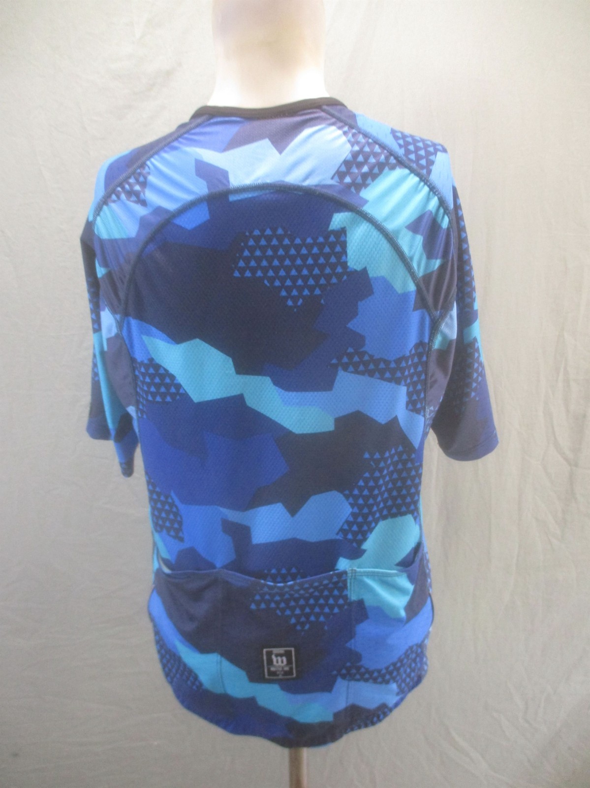 Wattie Size L Womens Multicolor Camo Cycling Back Pocket Full Zip Jacket 360