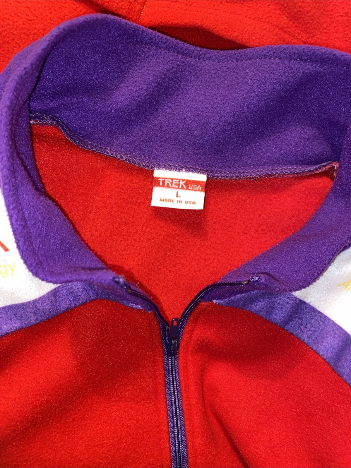 Trek USA Vintage Cycling Jersey Large 39” 90s Red Purple Multicolor