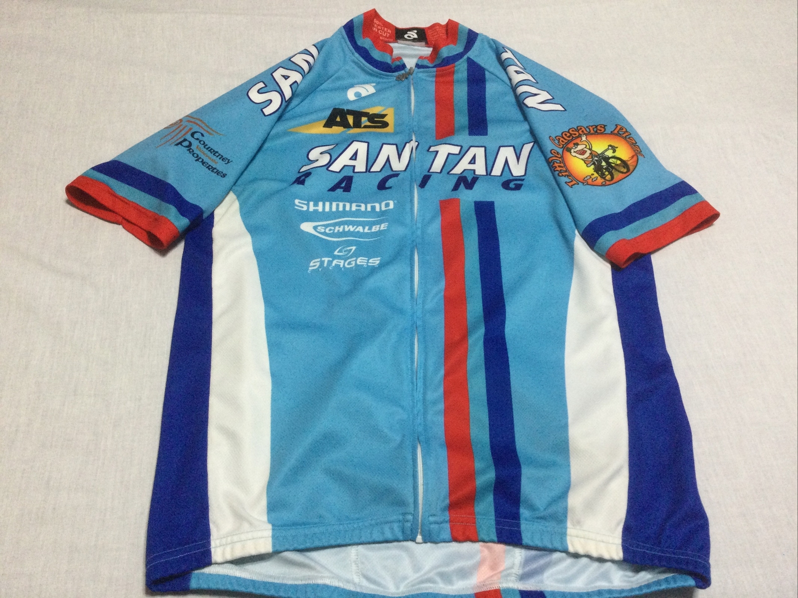 Champ Sys Cycling jersey full zip 3-pocket short sleeve LG San Tan Racing Blue